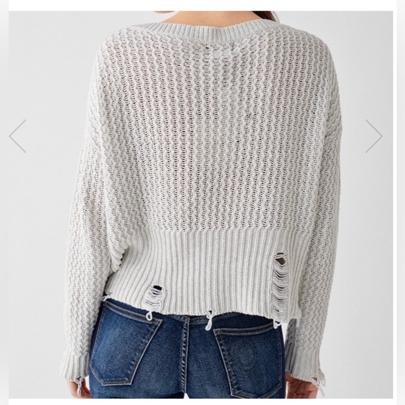 DL196 FREEMAN ALLEY V-NECK DISTRESSED KNIT PULLOVER SWEATER XS - Picture 2 of 7